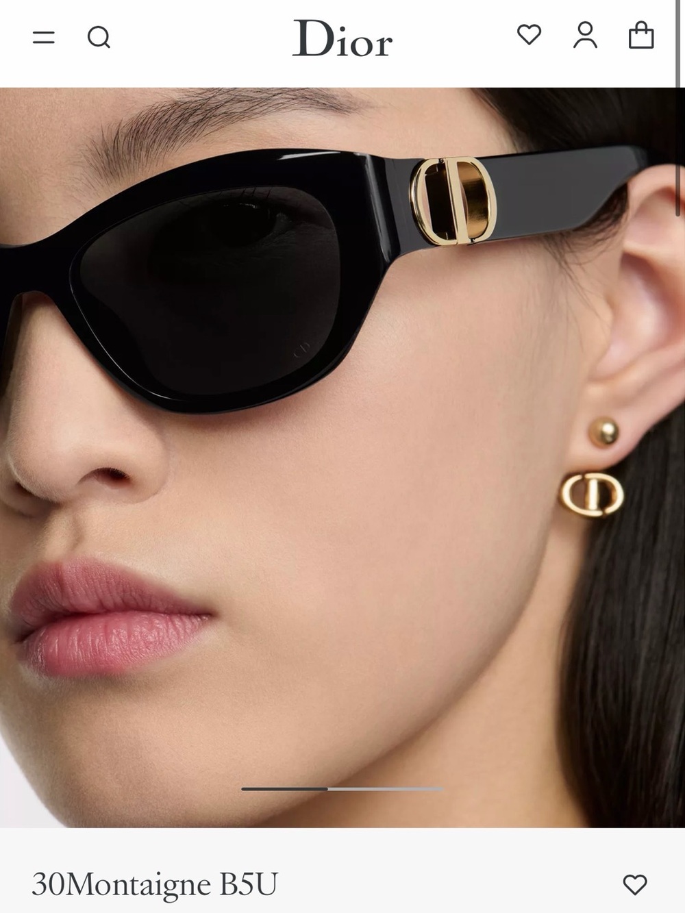 Dior 30 Montaigne B5U Black Butterfly Women’s Sunglasses with original case.